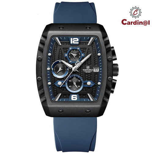 NAVIFORCE 8025 - Blue Quartz Colorful Silicone with Square Case Chronograph Price In Bangladesh