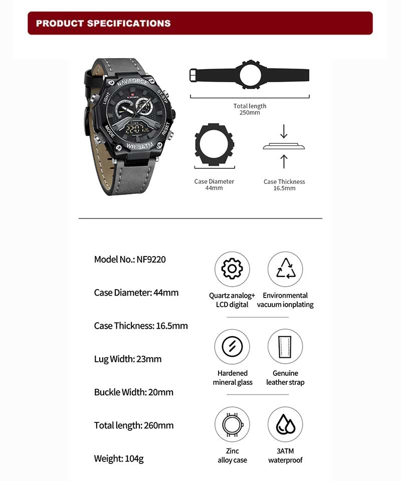 Naviforce 9220 mens watch collection in bangladesh
