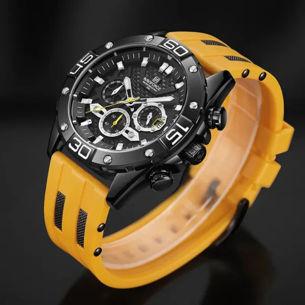 Naviforce 8019 T Men Yellow Watch Price in BD - Original Front View