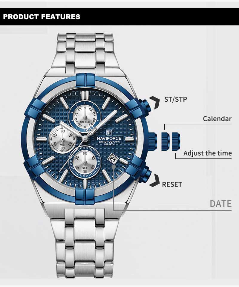 Naviforce NF 8042 Stainless Steel Quartz Watch Collection 06 For men