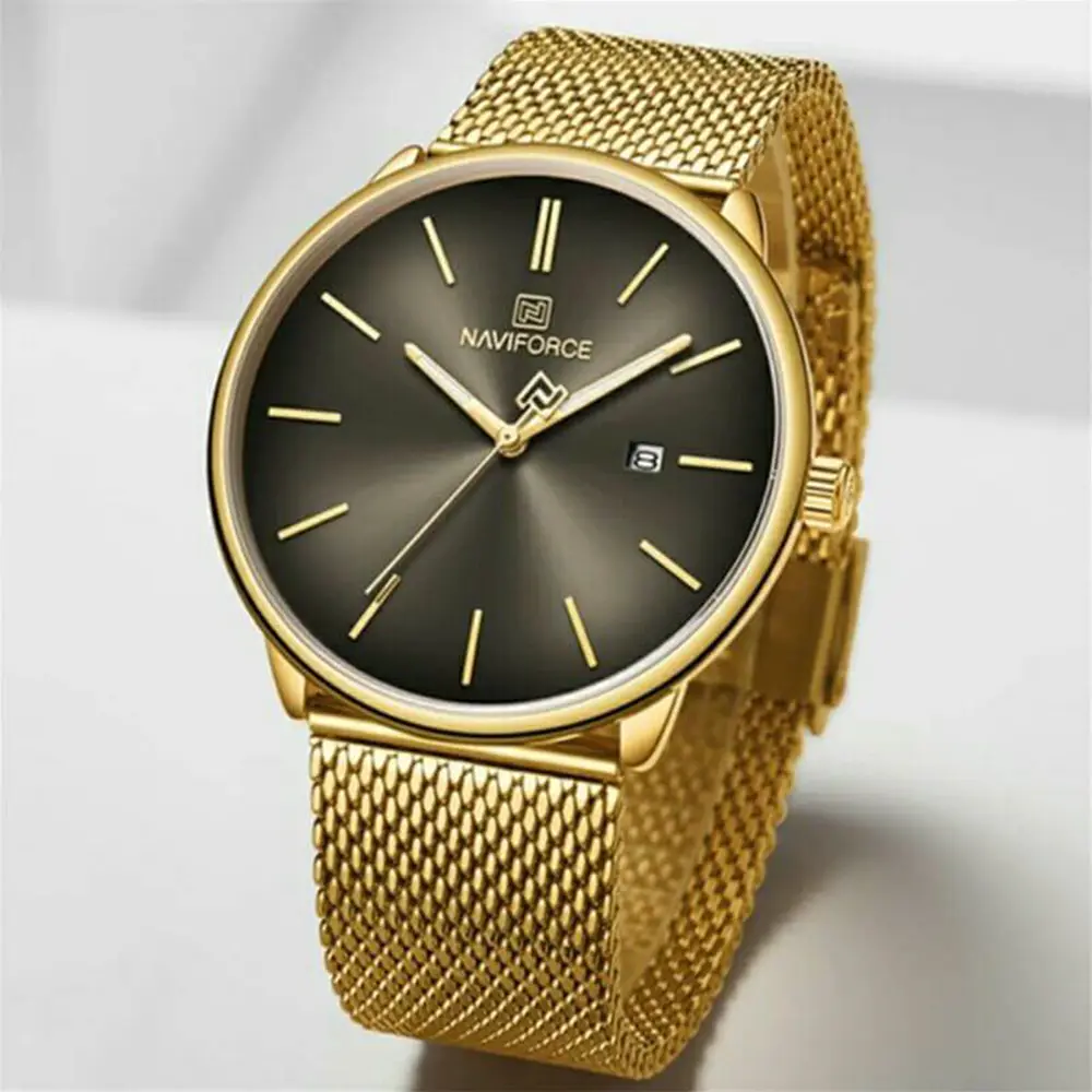 Naviforce 3012 gold Black Men 01