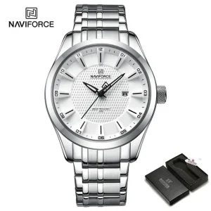Naviforce 8032 Ch Silver White For Men