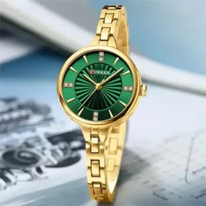 curren 9097 ch for women gold green 02