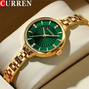 curren 9097 ch for women gold green