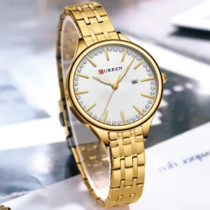 curren 9099 for women gold white 01