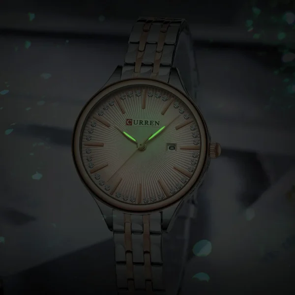 Luminous hands of CURREN 9099 women's watch for clear night-time visibility – CardinalBD
