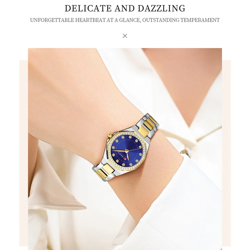 curren 9100 ch for women gold blue 01