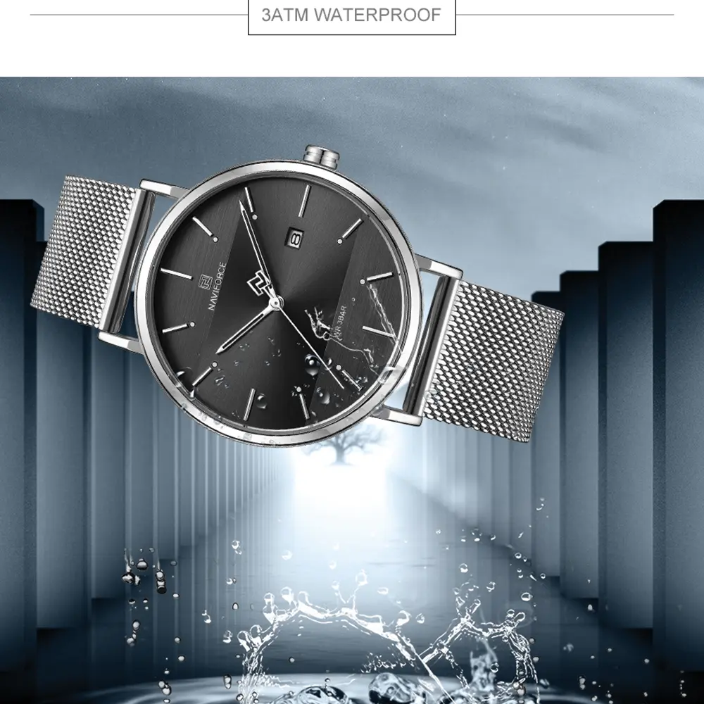 naviforce 3008 Silver Black for men 01 naviforce 3008 Silver Black for men 01