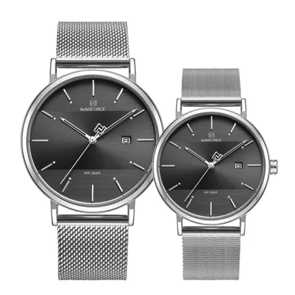 naviforce 3008 Silver Black for couple
