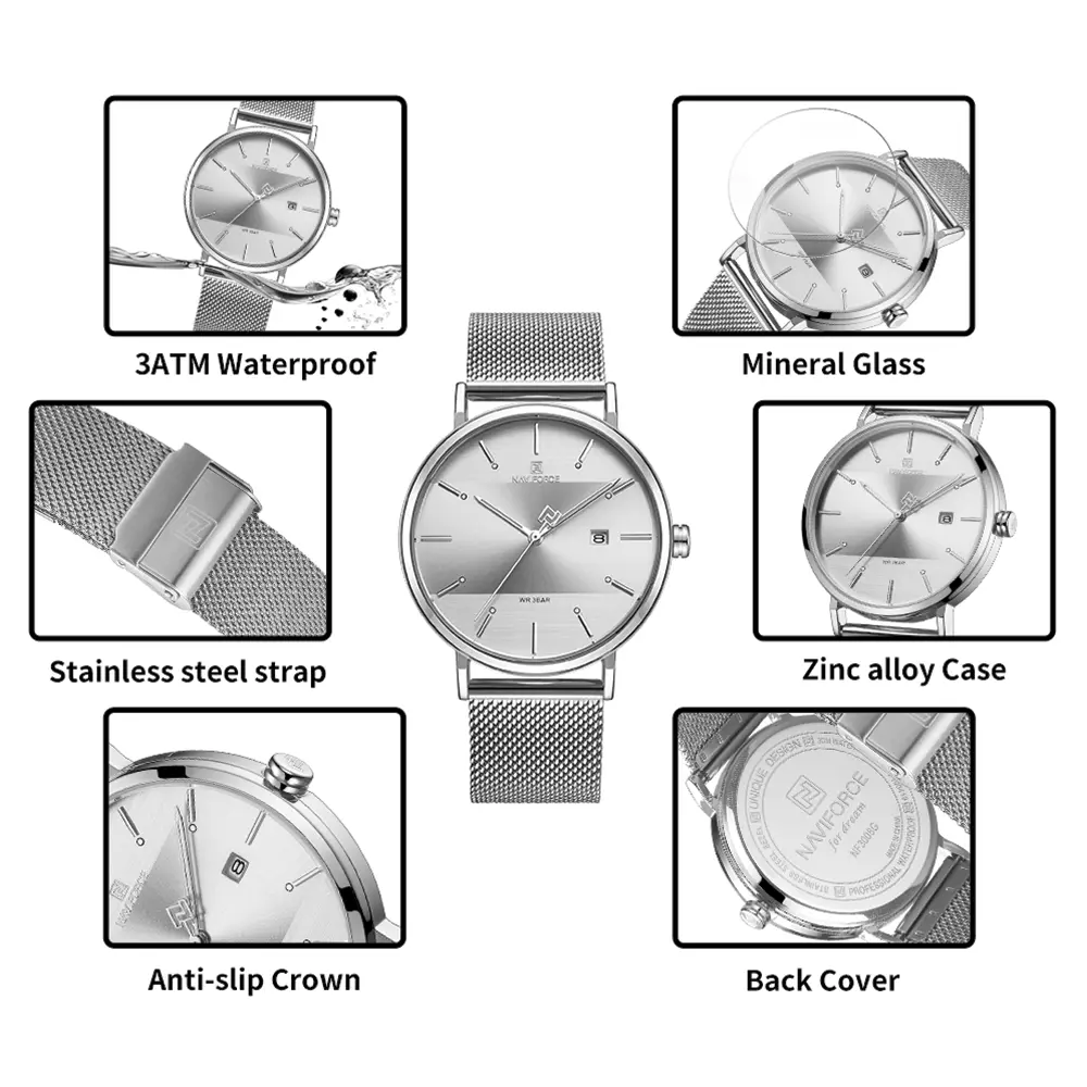 naviforce 3008 Silver for men 01