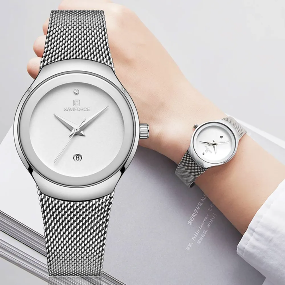 naviforce 5004 Silver Watch For Women 01