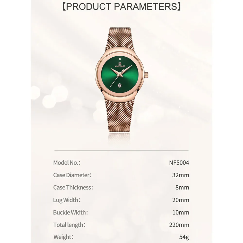 naviforce 5004 rosegold green 0