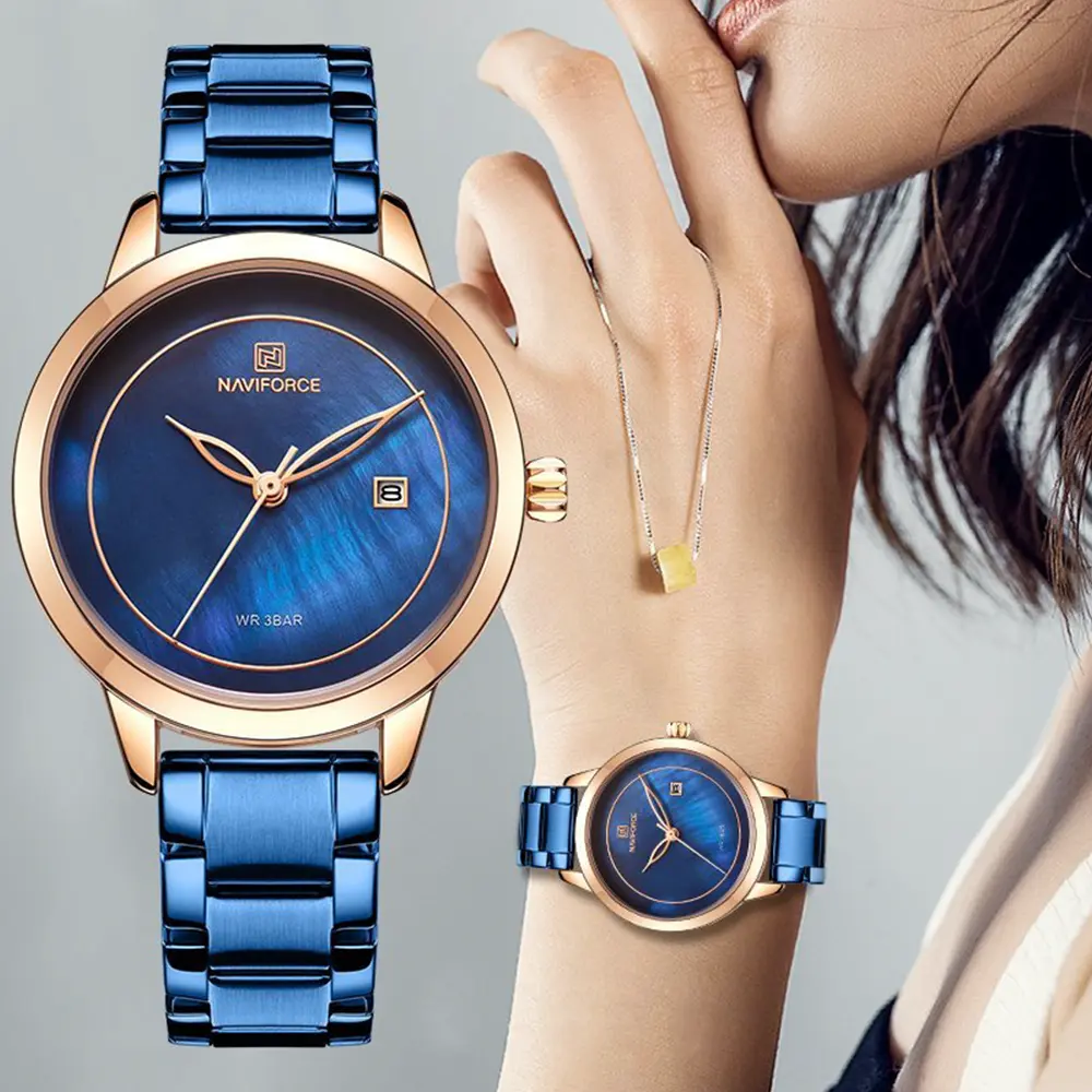 naviforce 5008 Rosegold blue 02