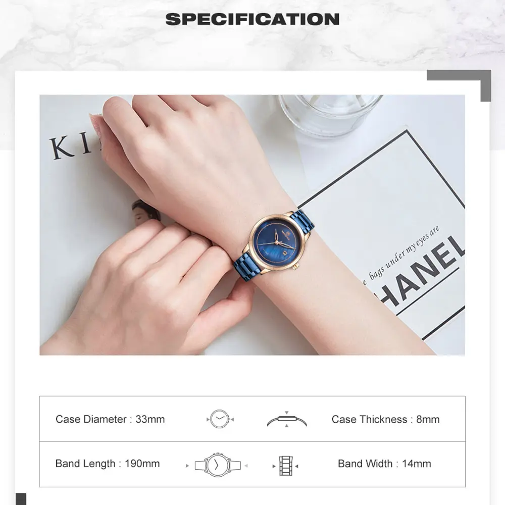 naviforce 5008 Rosegold blue 04