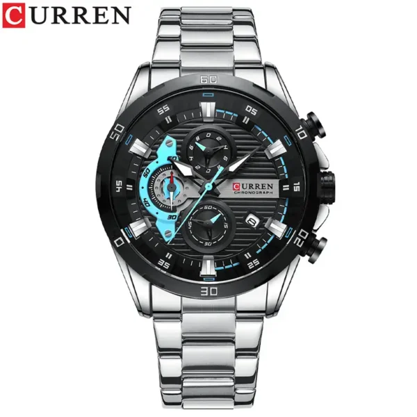 Curren 8402 Silver Black