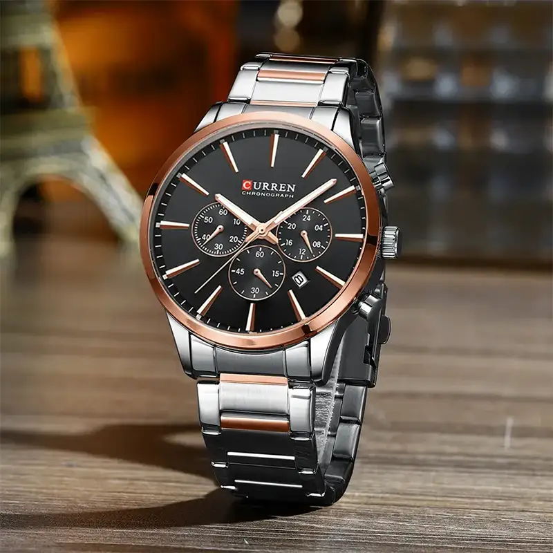 Curren 8435 Silver Black 01
