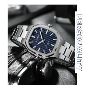 Curren 8458 For Men Silver Blue 01