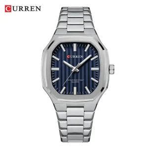 Curren 8458 For Men Silver Blue