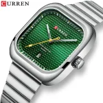 Curren 8460 For Men Silver Green