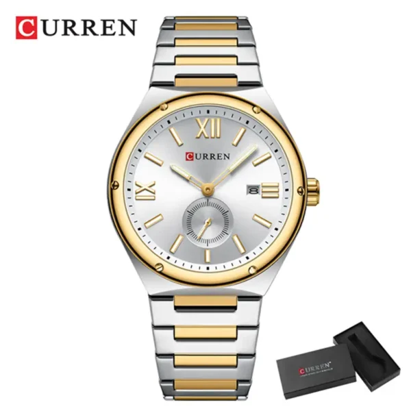 Curren 8471 CH Silver Gold Men's Watch Price in BD - Original Front View