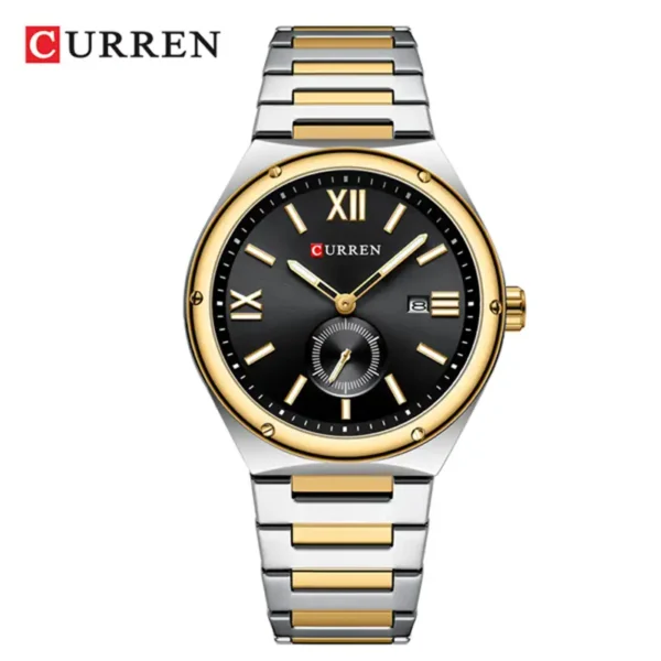 Curren 8471 CH Silver Gold Black Men's Watch Price in BD - Original Front View