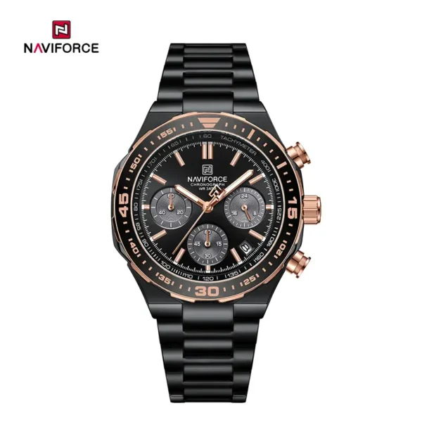 Naviforce 8049 Black Rose For Man Watch Price in BD - Original Front View