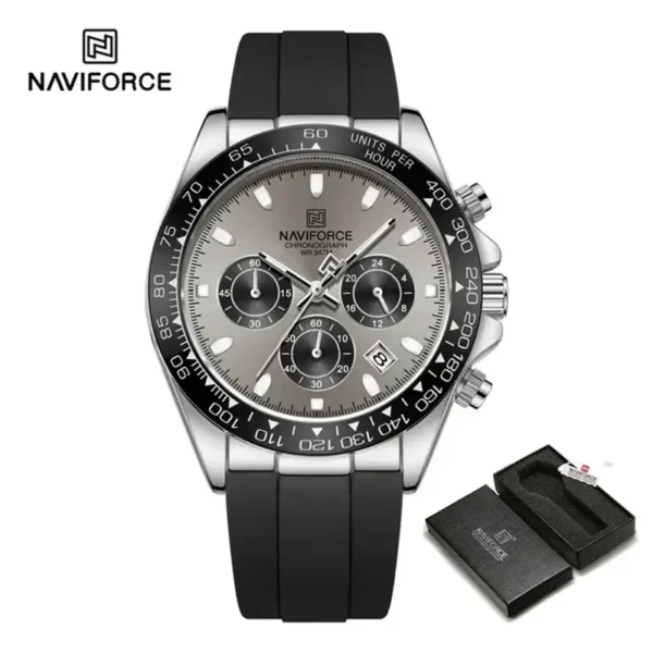 Naviforce 8054 Black Gray Men Watch Price in BD - Original Front View