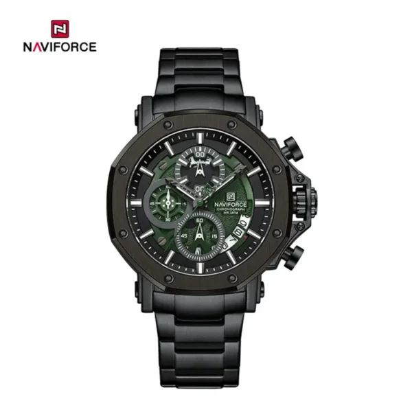 Naviforce 8065 CH Black Green For Men Watch Price in BD - Original Front View