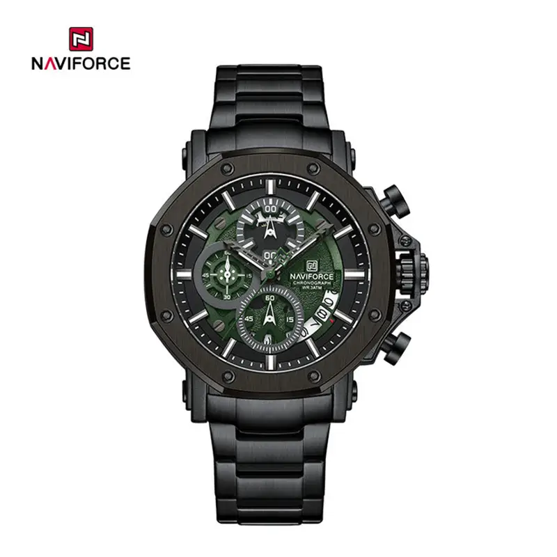 Naviforce 8065 Ch Black Green For Men 0 Naviforce 8065 Ch Black Green For Men 0