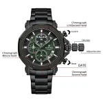 Naviforce 8065 Ch Black Green For Men