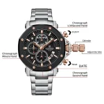 Naviforce 8065 Ch Silver Rose Black For Men 03