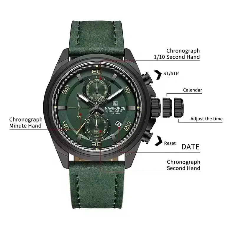 Naviforce 8075 For Men Green 03
