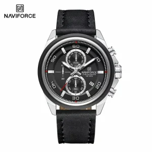 Naviforce 8076 For Men Silver Black
