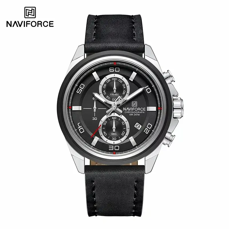 Naviforce 8076 For Men Silver Black Naviforce 8076 For Men Silver Black