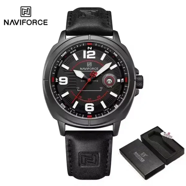 Naviforce 8078 Black Red Men Watch Price in BD - Original Front View