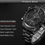 Naviforce 9024 Ch Black White 02