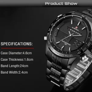 Naviforce 9024 Ch Black White 02