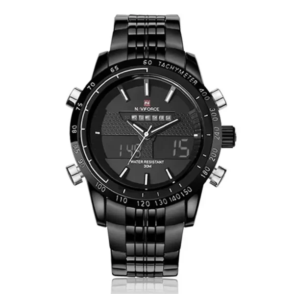 Naviforce 9024 CH Black White Watch Price in BD - Original Front View