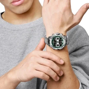 Naviforce 9201 Ch Silver Green 03