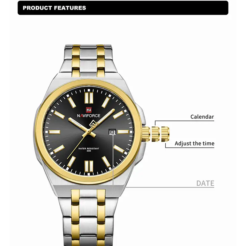 Naviforce 9226 Ch Sliver Gold 04