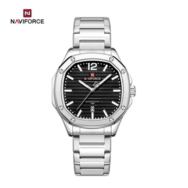 Naviforce 9243 For Men Silver Black