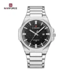 Naviforce 9245 Ch Silver Black For Men