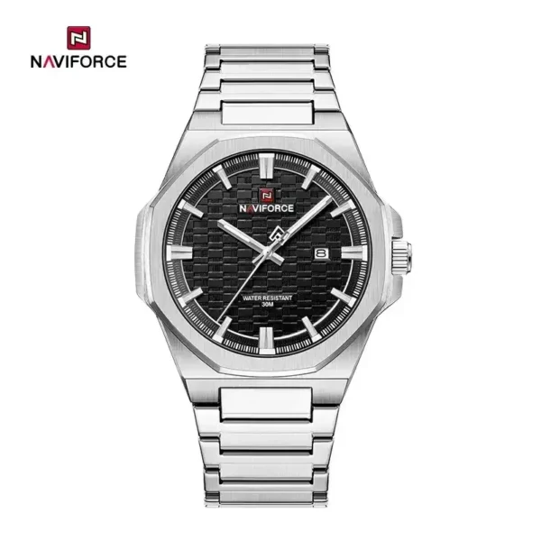 Naviforce 9245 Ch Silver Black For Men