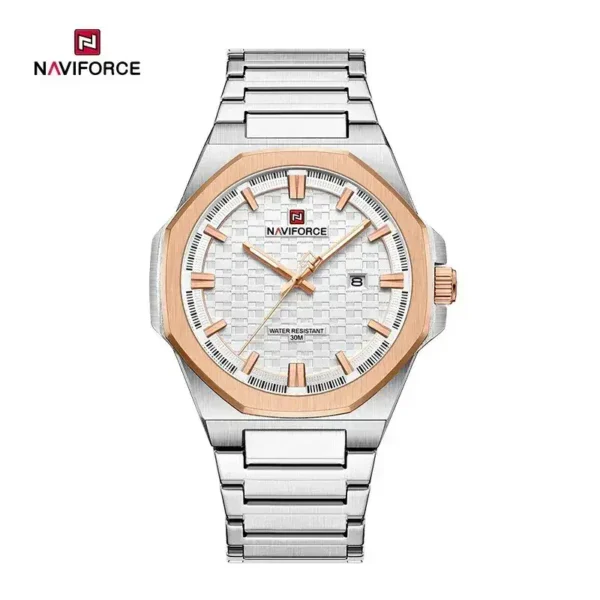 Naviforce 9245 Ch Silver Gold White For Men