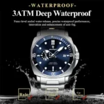 Poedagar 873 CH For Men Silver Blue 03