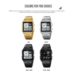 Skmei 2353 Black White Gold Silver Black