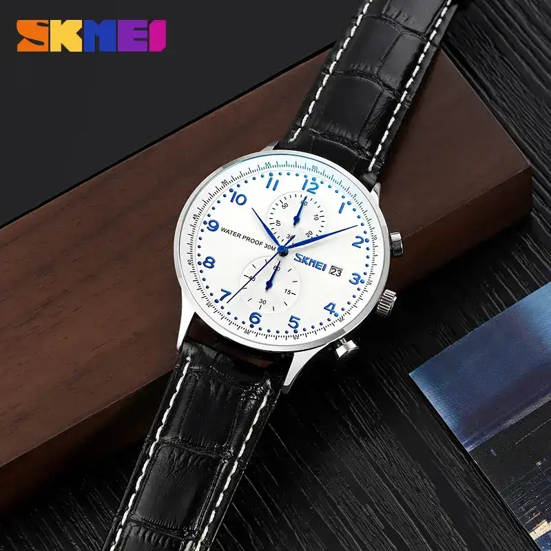 Skmei 9301 L Brown White Blue 02